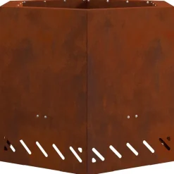 vidaXL Chimeneas-Hoguera Sin Humo Marrón 58 x 58 x 51 cm Acero autopatinable