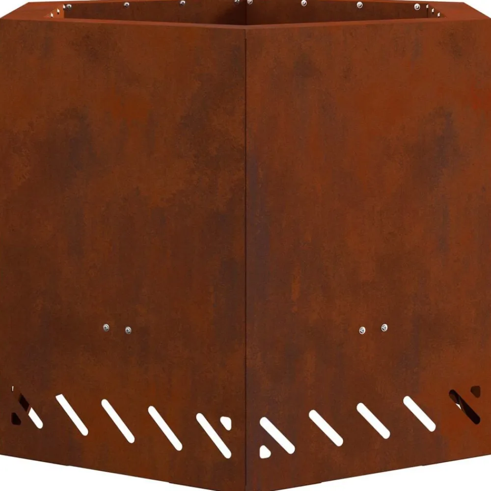 vidaXL Chimeneas-Hoguera Sin Humo Marrón 58 x 58 x 51 cm Acero autopatinable