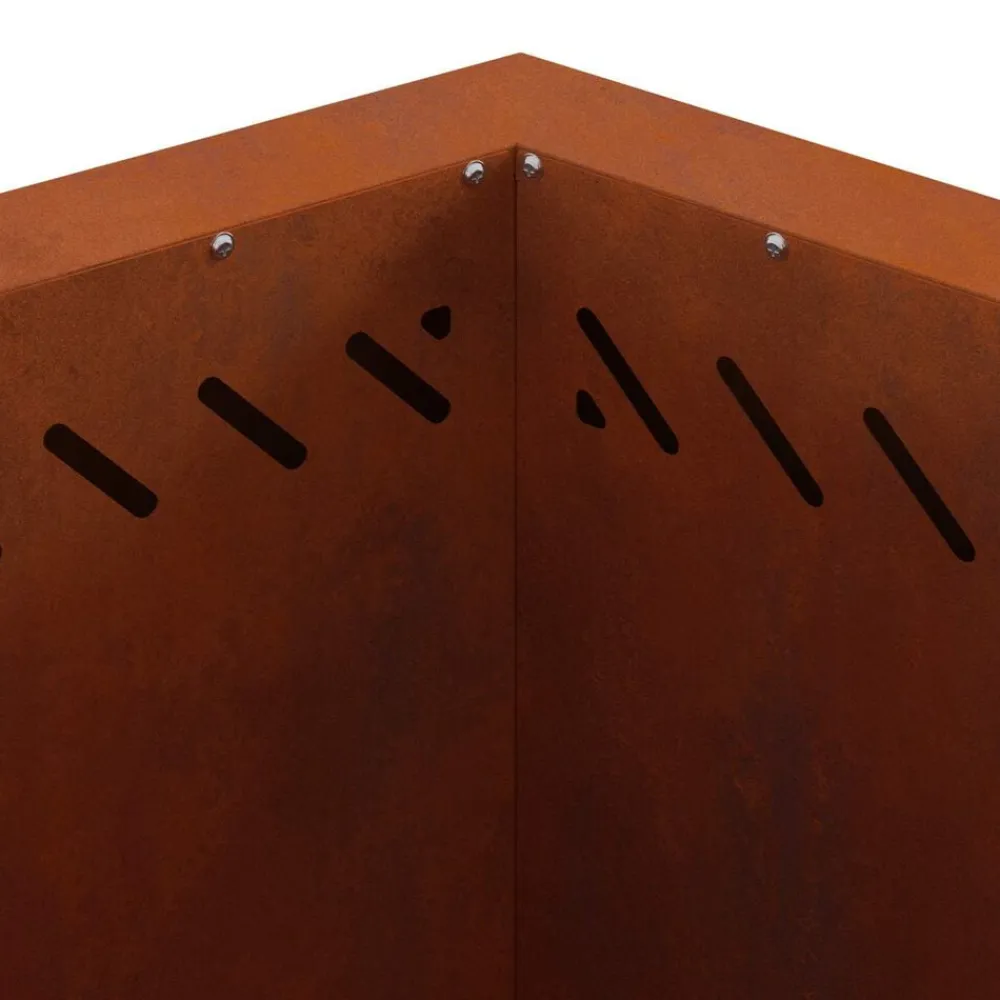 vidaXL Chimeneas-Hoguera Sin Humo Marrón 58 x 58 x 51 cm Acero autopatinable