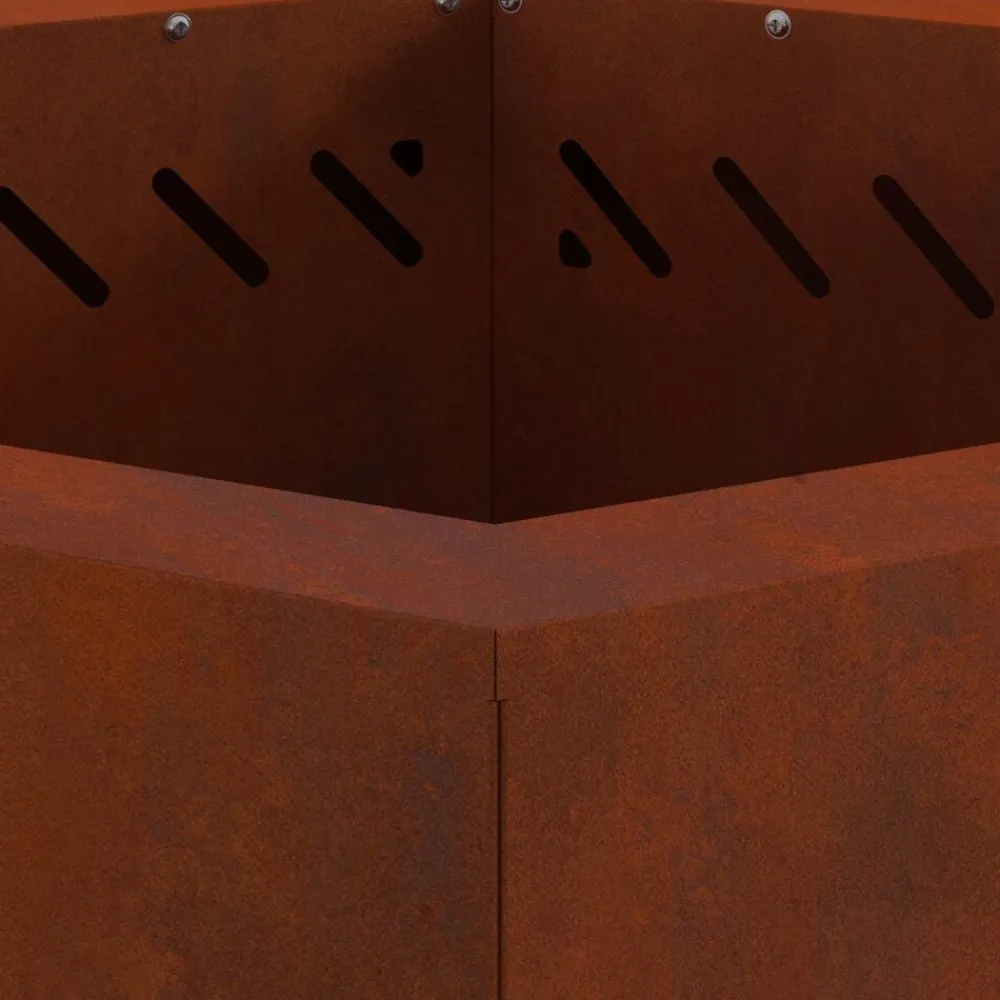 vidaXL Chimeneas-Hoguera Sin Humo Marrón 58 x 58 x 51 cm Acero autopatinable