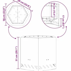 vidaXL Chimeneas-Hoguera Sin Humo Negro 58 x 58 x 51 cm Acero