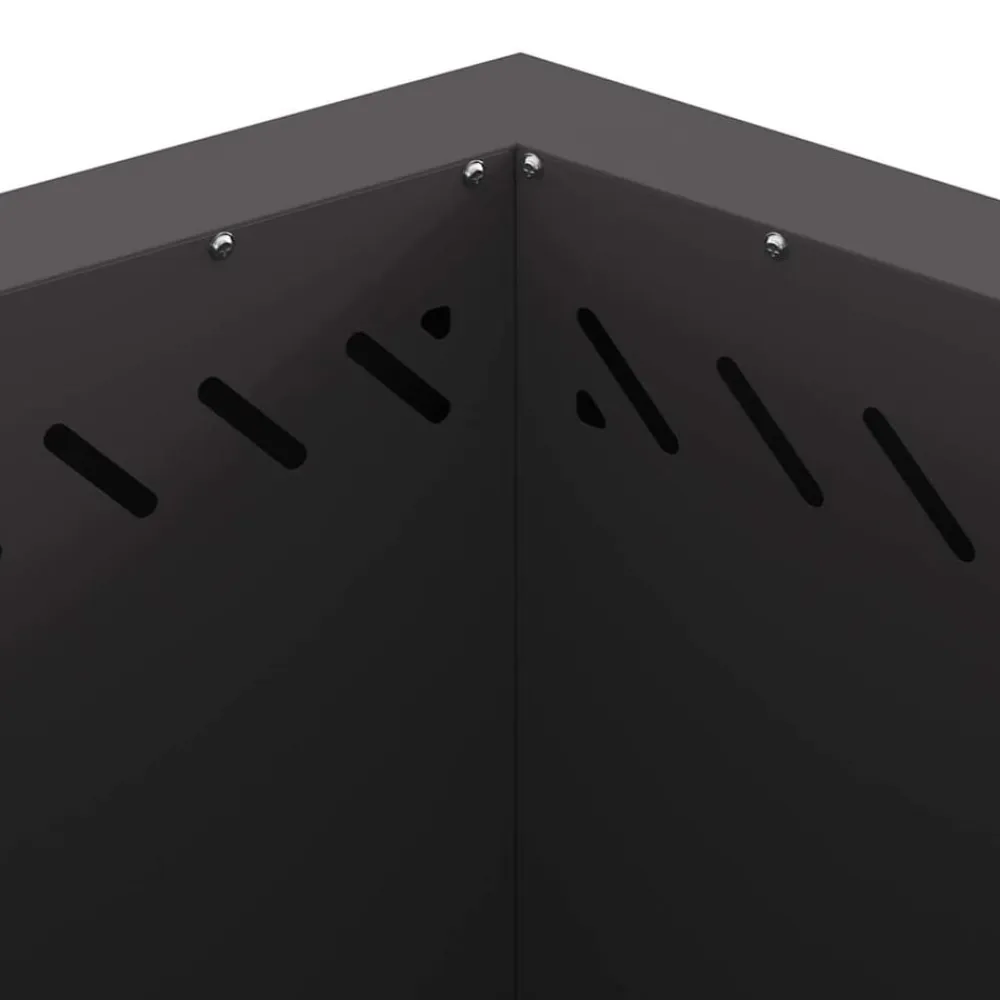 vidaXL Chimeneas-Hoguera Sin Humo Negro 58 x 58 x 51 cm Acero