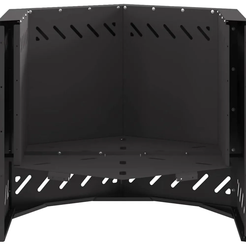 vidaXL Chimeneas-Hoguera Sin Humo Negro 58 x 58 x 51 cm Acero