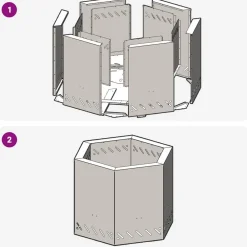 vidaXL Chimeneas-Hoguera Sin Humo Negro 58 x 58 x 51 cm Acero