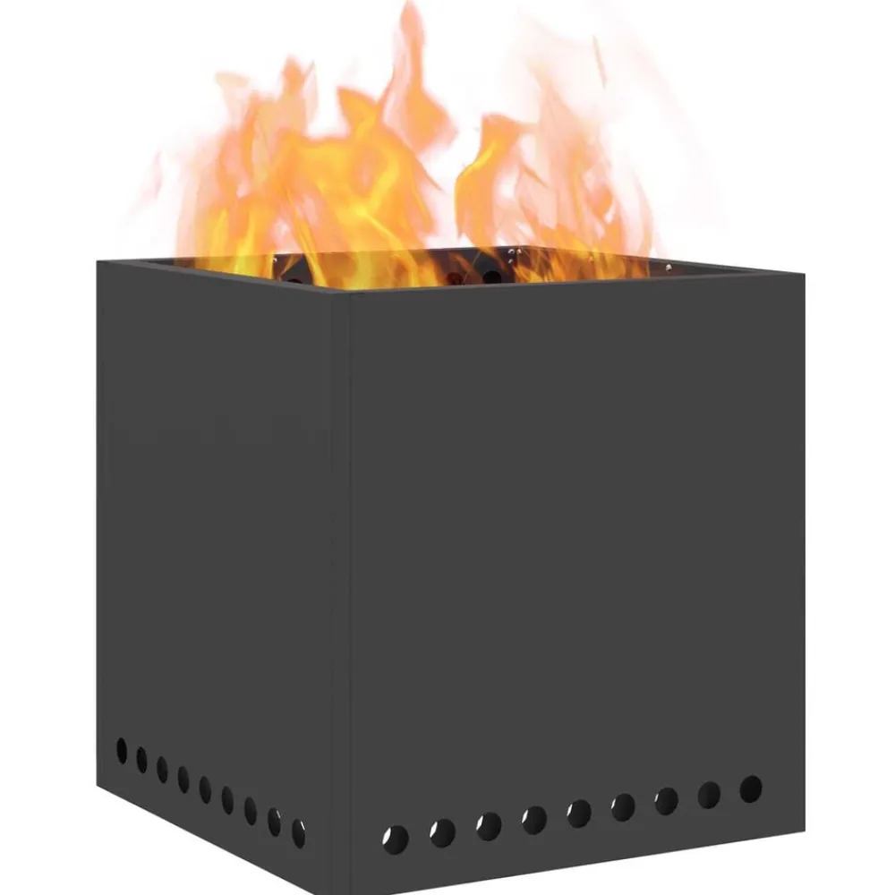 vidaXL Chimeneas-Hoguera Sin Humo Negro 48 x 48 x 50 cm Acero
