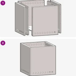 vidaXL Chimeneas-Hoguera Sin Humo Negro 48 x 48 x 50 cm Acero