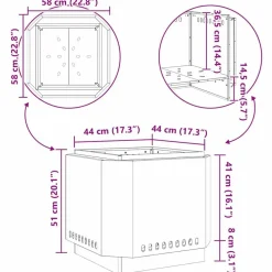 vidaXL Chimeneas-Hoguera Sin Humo Negro 58 x 58 x 51 cm Acero laminado en frío