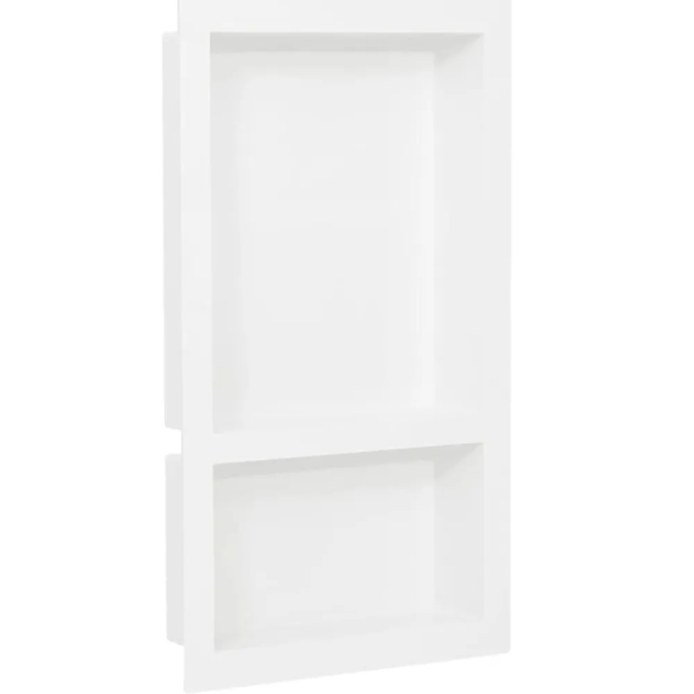 vidaXL Hornacina de ducha 2 compartimentos blanco brillo 41x51x10 cm Best