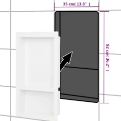 vidaXL Hornacina de ducha 2 compartimentos blanco brillo 41x51x10 cm Best