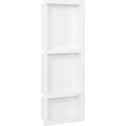 vidaXL Fontanería-Hornacina de ducha 3 compartimentos blanco brillo 41x99x9 cm