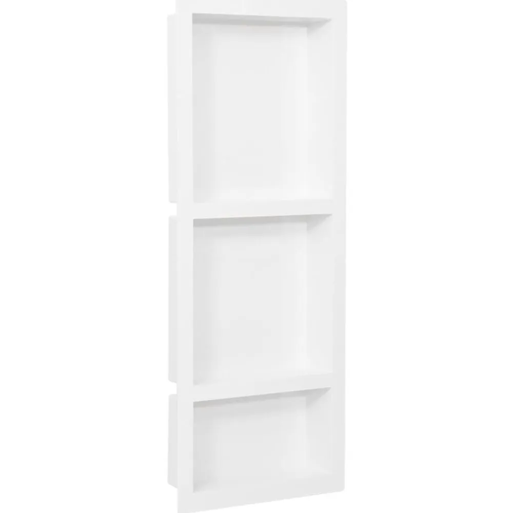 vidaXL Fontanería-Hornacina de ducha 3 compartimentos blanco brillo 41x99x9 cm