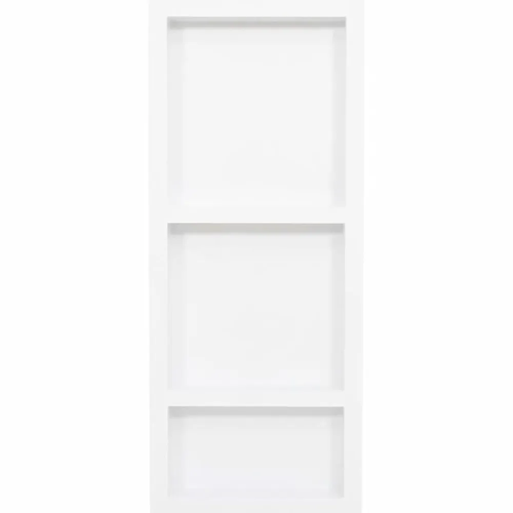 vidaXL Fontanería-Hornacina de ducha 3 compartimentos blanco brillo 41x99x9 cm
