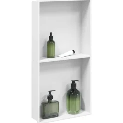 vidaXL Hornacina ducha acero inoxidable blanco mate 32x62x9 cm Sale