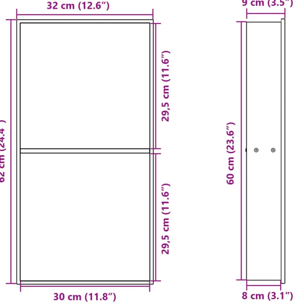 vidaXL Hornacina ducha acero inoxidable blanco mate 32x62x9 cm Sale