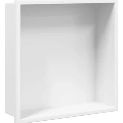 vidaXL Fontanería-Hornacina ducha acero inoxidable blanco mate 32x32x9 cm
