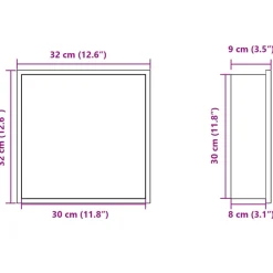 vidaXL Fontanería-Hornacina ducha acero inoxidable blanco mate 32x32x9 cm