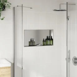 vidaXL Hornacina ducha acero inoxidable plateado cepillado 62x32x9 cm Outlet