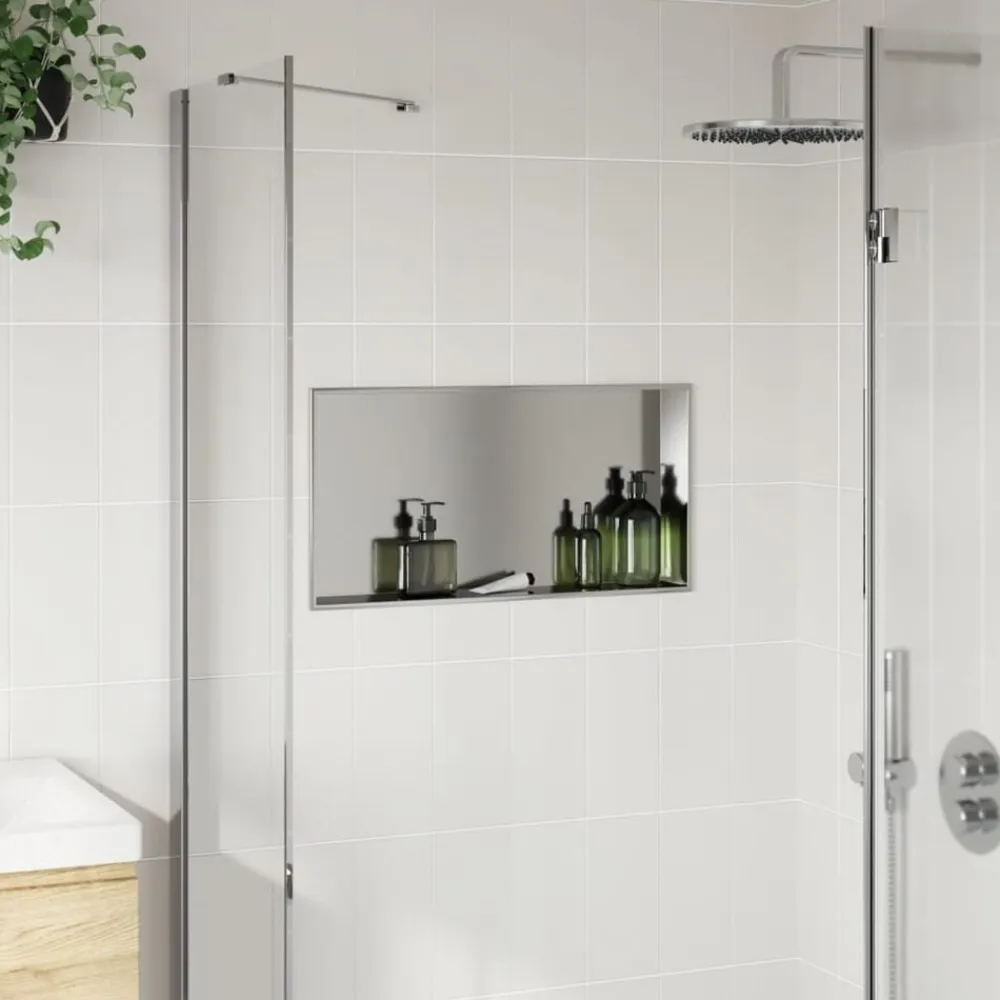 vidaXL Hornacina ducha acero inoxidable plateado cepillado 62x32x9 cm Outlet