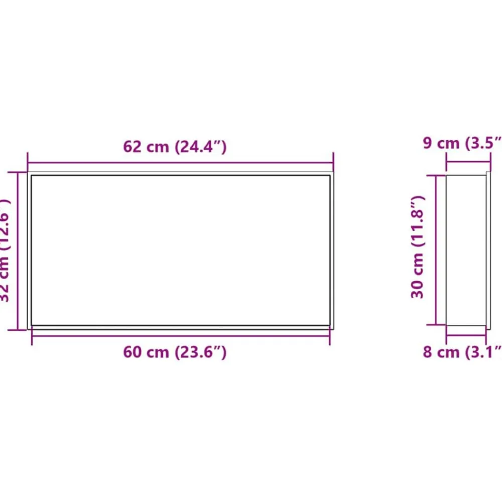 vidaXL Hornacina ducha acero inoxidable plateado cepillado 62x32x9 cm Outlet