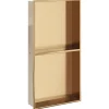 vidaXL Fontanería-Hornacina ducha acero inoxidable dorado cepillado 32x62x9 cm