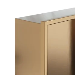 vidaXL Fontanería-Hornacina ducha acero inoxidable dorado cepillado 32x62x9 cm