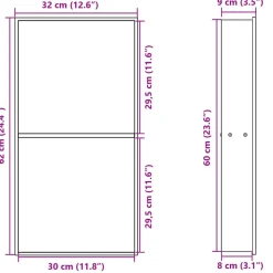 vidaXL Fontanería-Hornacina ducha acero inoxidable dorado cepillado 32x62x9 cm