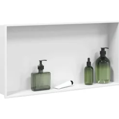 vidaXL Hornacina ducha acero inoxidable blanco mate 62x32x9 cm Discount
