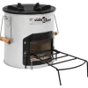 vidaXL Hornillo de leña para camping acero plateado 45x25x26 cm Discount