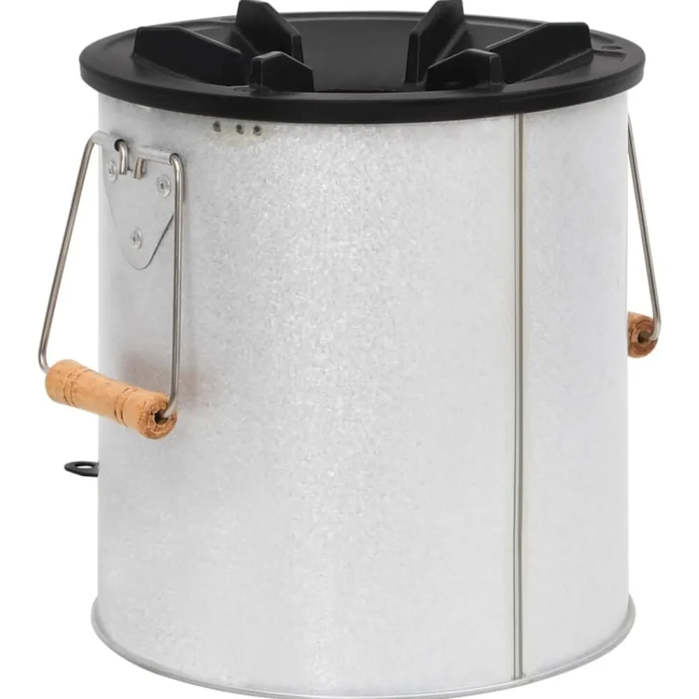 vidaXL Hornillo de leña para camping acero plateado 45x25x26 cm Discount