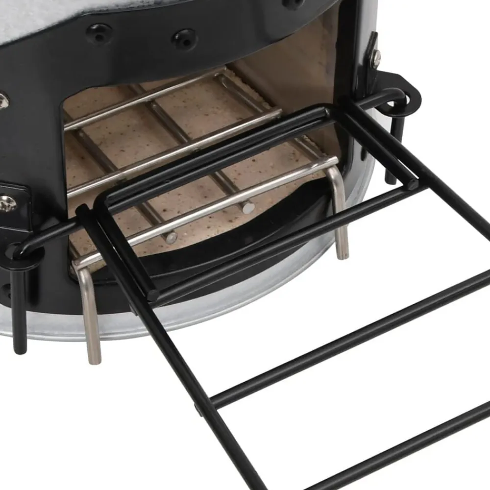 vidaXL Hornillo de leña para camping acero plateado 45x25x26 cm Discount