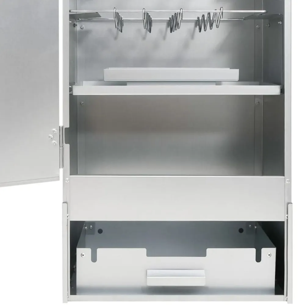 vidaXL Horno ahumador astillas madera acero galvanizado 44,5x29x110 cm