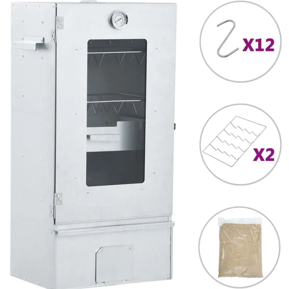 vidaXL Cocina Y Comedor-Horno ahumador barbacoa 1 kg de virutas de madera 44,5x29x83 cm