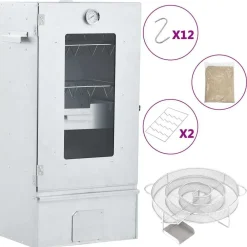 vidaXL Horno ahumador de BBQ con generador humo frío acero galvanizado Online