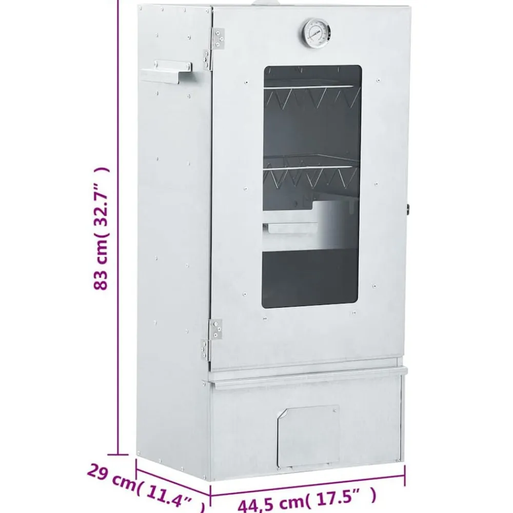 vidaXL Horno ahumador de BBQ con generador humo frío acero galvanizado Online
