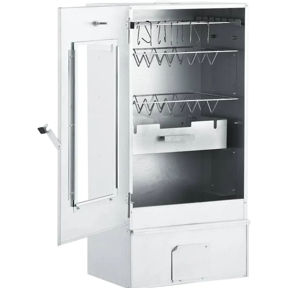 vidaXL Horno ahumador de BBQ con generador humo frío acero galvanizado Online