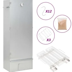 vidaXL Cocina Y Comedor-Horno ahumador de BBQ con generador humo frío acero galvanizado