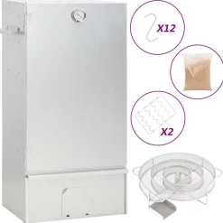 vidaXL Horno ahumador de BBQ con generador humo frío acero galvanizado