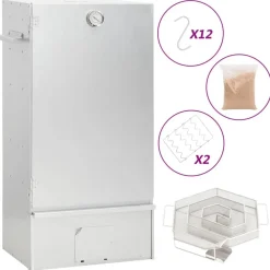 vidaXL Cocina Y Comedor-Horno ahumador de BBQ con generador humo frío acero galvanizado