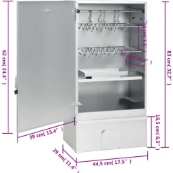 vidaXL Cocina Y Comedor-Horno ahumador de BBQ con generador humo frío acero galvanizado