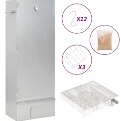 vidaXL Horno ahumador de BBQ con generador humo frío acero galvanizado Best
