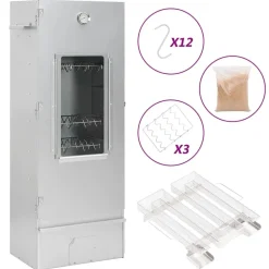 vidaXL Cocina Y Comedor-Horno ahumador de BBQ con generador humo frío acero galvanizado