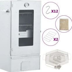 vidaXL Cocina Y Comedor-Horno ahumador de BBQ con generador humo frío acero galvanizado
