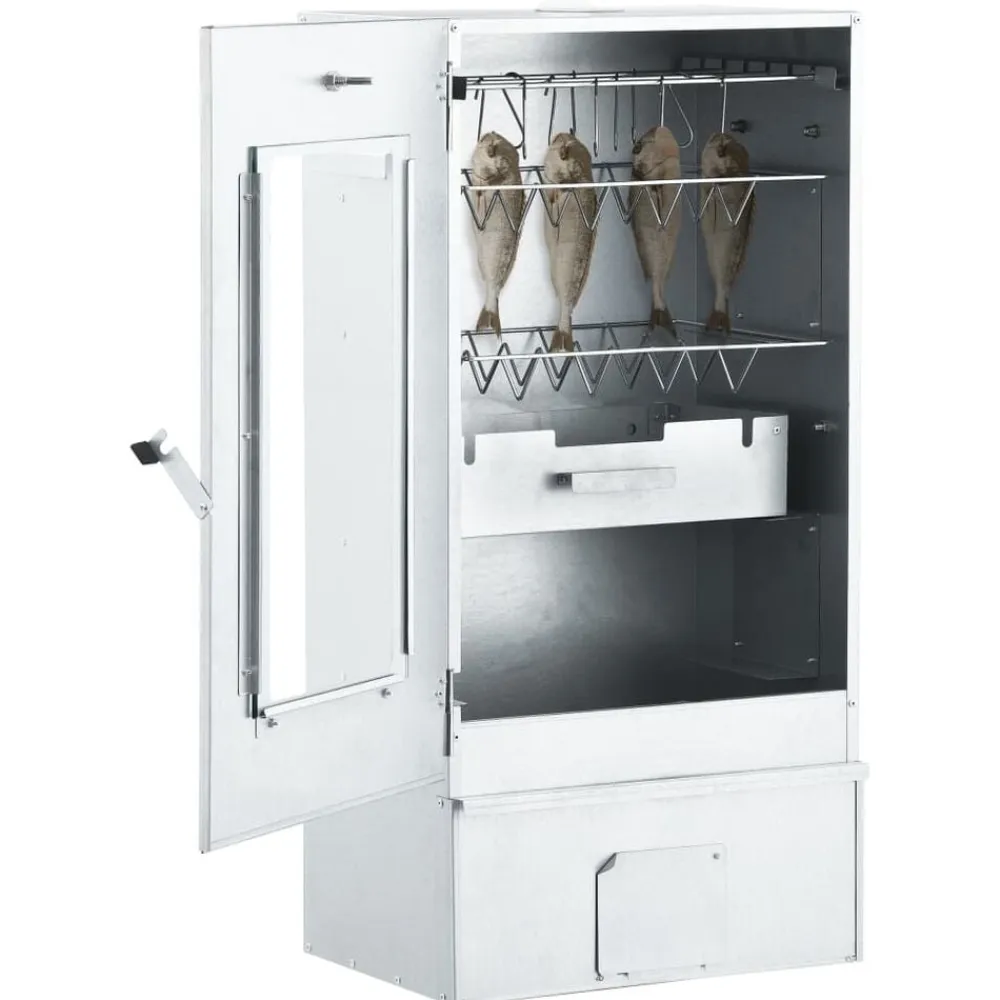 vidaXL Cocina Y Comedor-Horno ahumador de BBQ con generador humo frío acero galvanizado
