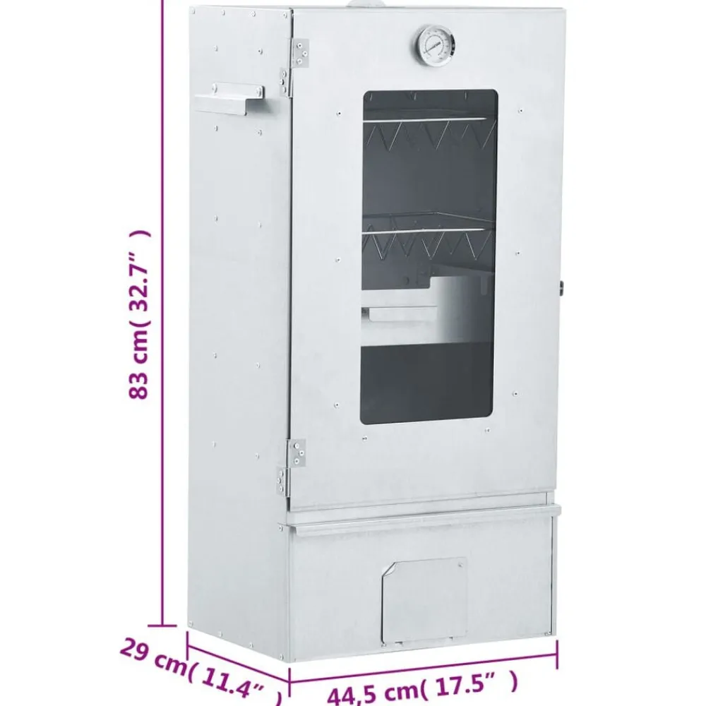 vidaXL Cocina Y Comedor-Horno ahumador de BBQ con generador humo frío acero galvanizado