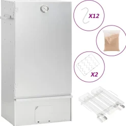 vidaXL Horno ahumador de BBQ con generador humo frío acero galvanizado