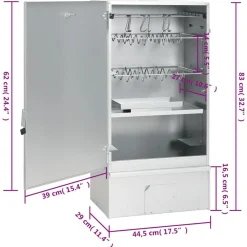 vidaXL Horno ahumador de BBQ con generador humo frío acero galvanizado