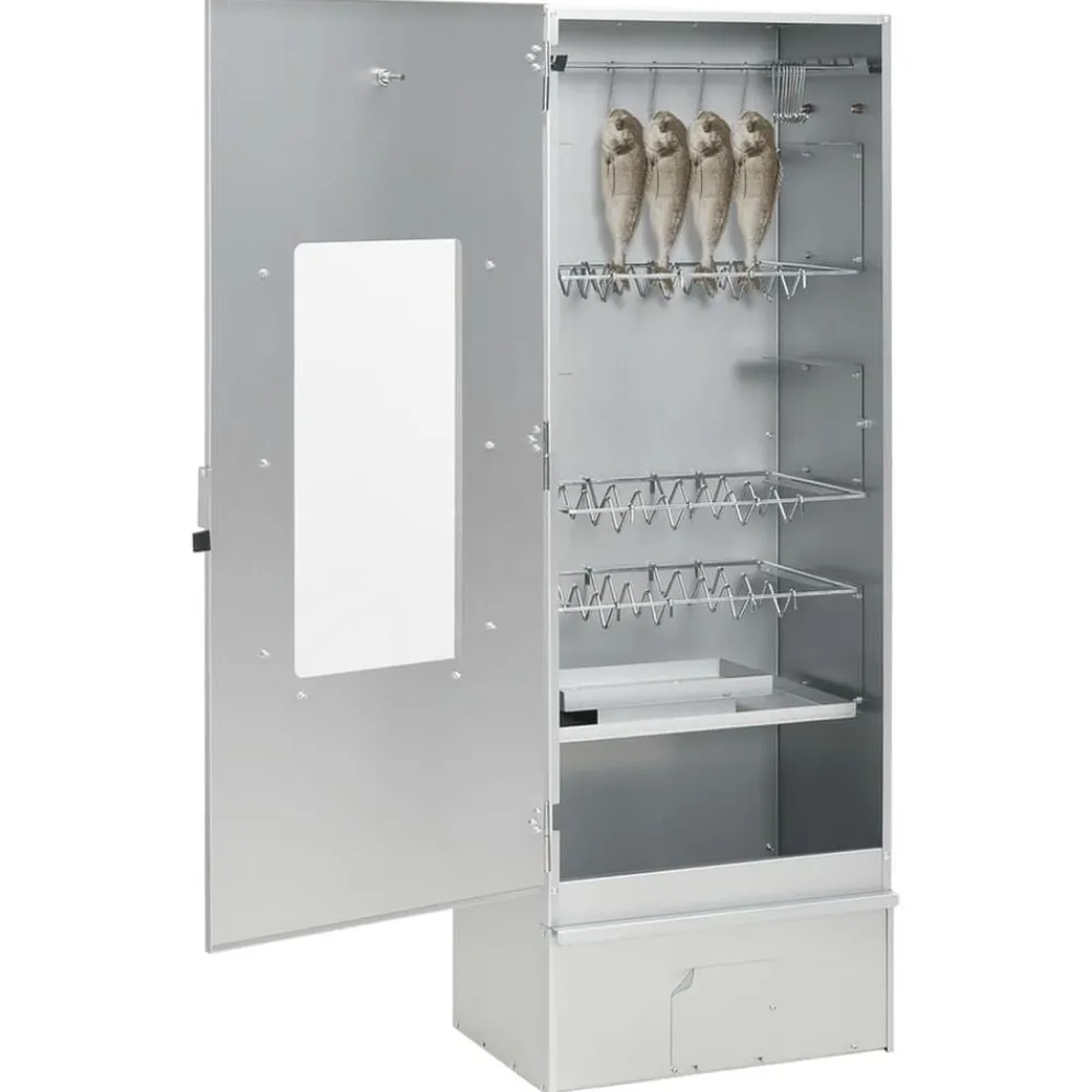 vidaXL Horno ahumador de BBQ con generador humo frío acero galvanizado Online