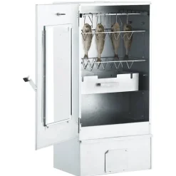 vidaXL Horno ahumador de BBQ con generador humo frío acero galvanizado New