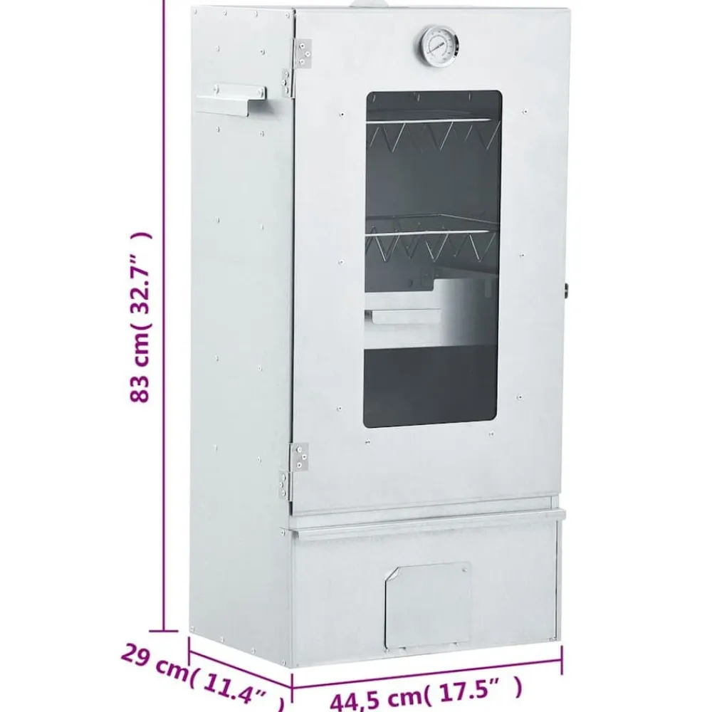 vidaXL Horno ahumador de BBQ con generador humo frío acero galvanizado New