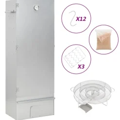 vidaXL Horno ahumador de BBQ con generador humo frío acero galvanizado Online